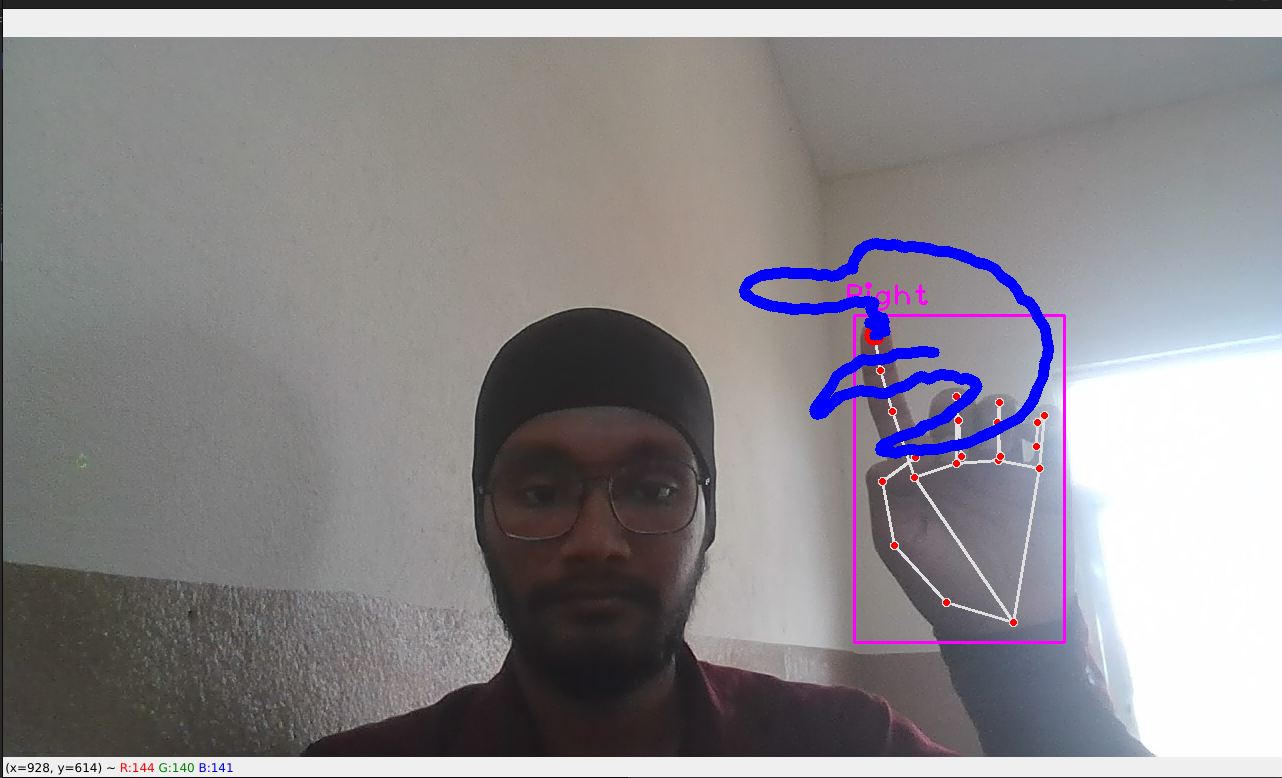 Air-Draw virtual whiteboard with hand gestures