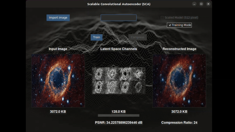 Scalable convolutional autoencoder demo